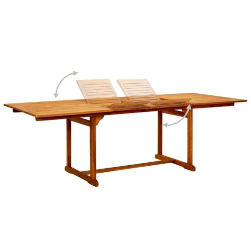 Градински трапезен комплект от 9 части, акация масив, 160-240 см