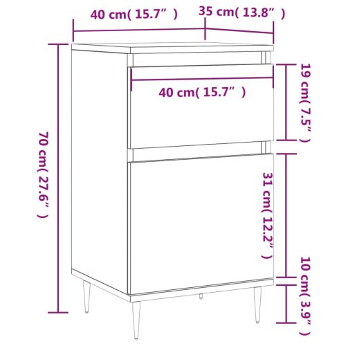 Бюфет дъб сонома 40x35x70 см инженерно дърво