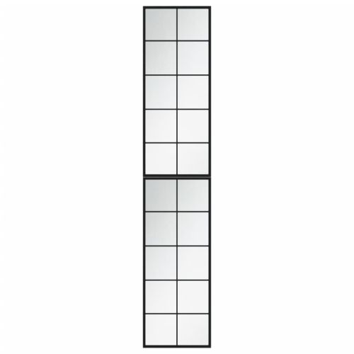 Стенни огледала, 2 бр, черни, 100x40 см, метал