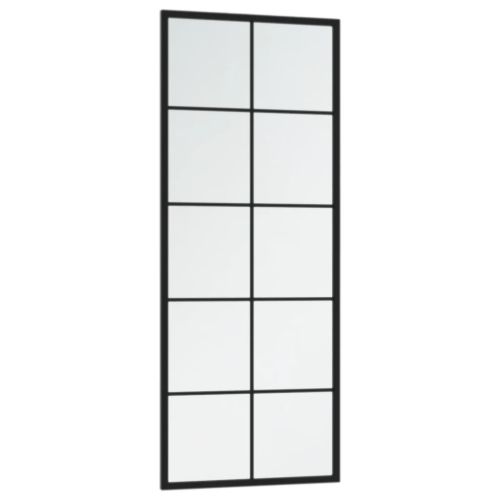 Стенни огледала, 2 бр, черни, 100x40 см, метал