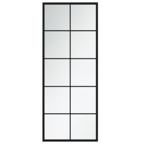 Стенни огледала, 2 бр, черни, 100x40 см, метал