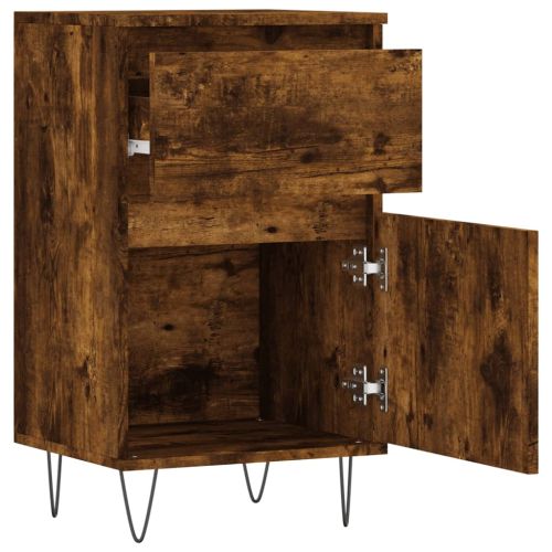 Бюфети 2 бр опушен дъб 40x35x70 см инженерно дърво
