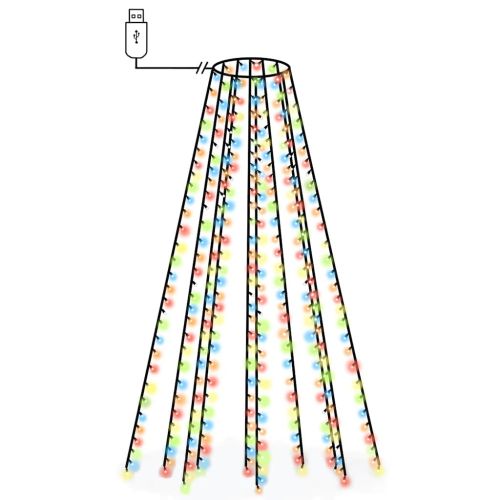 Коледни лампички за елха тип мрежа 250 LED многоцветни 250 см