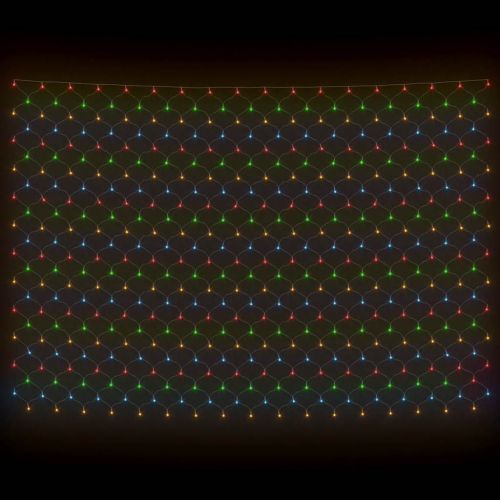 Коледна светеща мрежа цветна 3x3 м 306 LED за закрито/открито