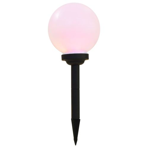 Външни соларни лампи 6 бр LED сферични 20 см RGB