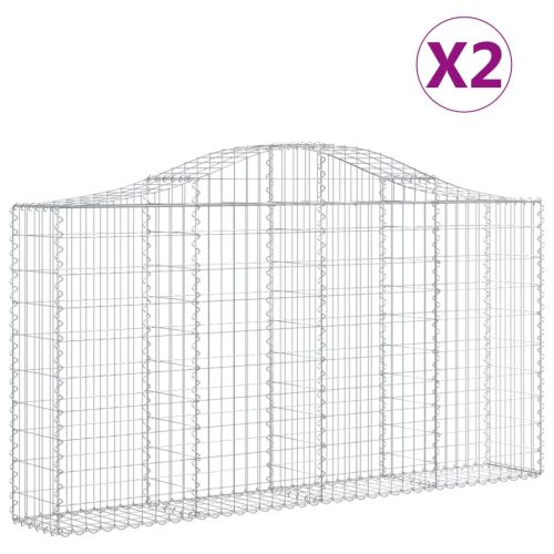Габионни кошници арка 2 бр 200x30x100/120 см поцинковано желязо