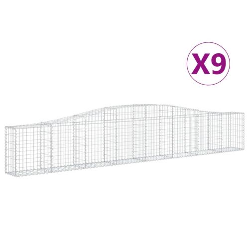 Габионни кошници арка 9 бр 400x30x60/80 см поцинковано желязо