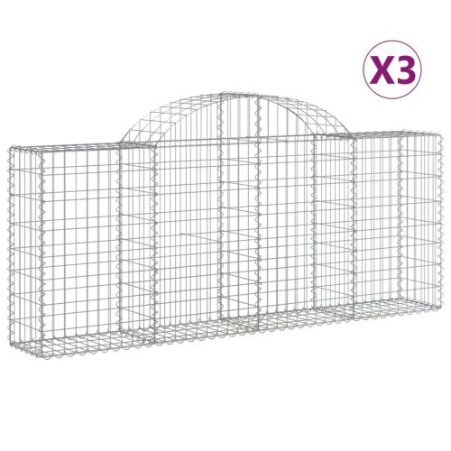 Габионни кошници арка 3 бр 200x30x80/100 см поцинковано желязо