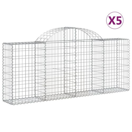 Габионни кошници арка 5 бр 200x30x80/100 см поцинковано желязо