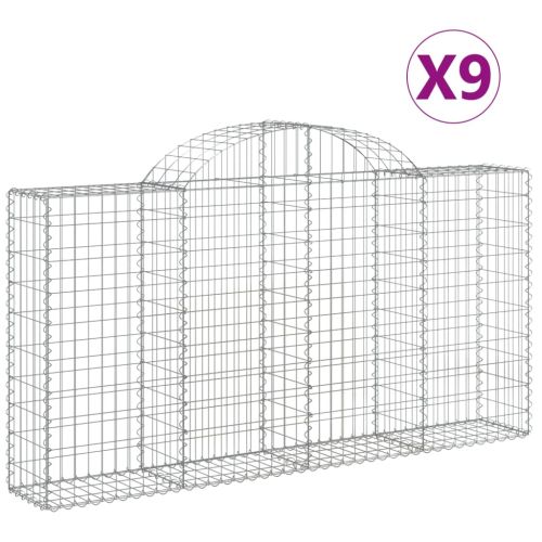 Габионни кошници арка 9 бр 200x30x100/120 см поцинковано желязо