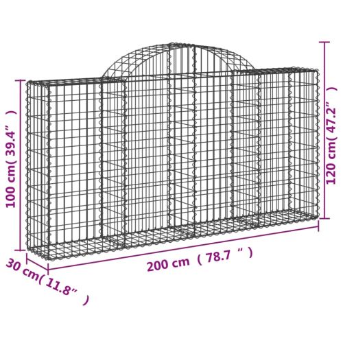 Габионни кошници арка 14 бр 200x30x100/120см поцинковано желязо