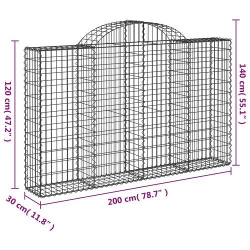 Габионни кошници арка 12 бр 200x30x120/140см поцинковано желязо