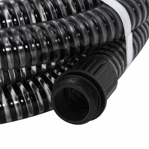 Смукателен маркуч с месингови съединители черен 1,1" 3 м PVC