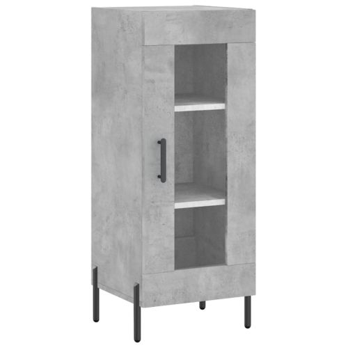 Висок шкаф, бетонно сив, 34,5x34x180 см, инженерно дърво