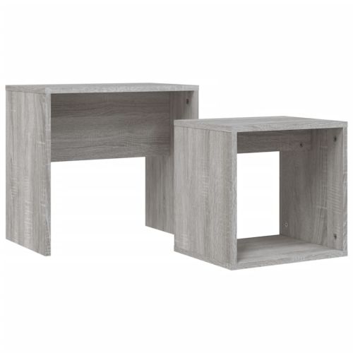 Стифиращи кафе маси, 2 бр, сив сонома, инженерно дърво