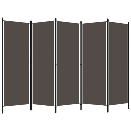 Параван за стая, 5 панела, антрацит, 250x180 см