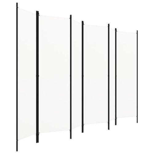 Параван за стая, 6 панела, бял, 300x180 cм