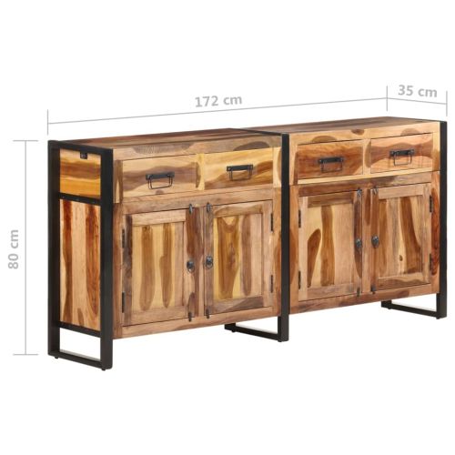 Бюфет 172x35x80 см масивно акациево дърво с меден финиш