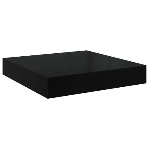 Окачени стенни рафтове, 2 бр, черен гланц, 40x23,5x3,8 см, МДФ