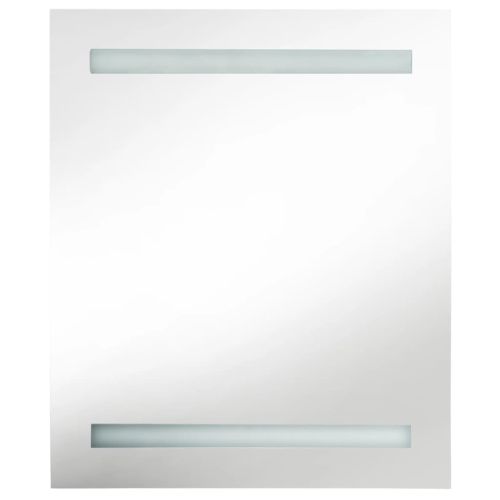 LED шкаф с огледало за баня, сив, 50x14x60 см