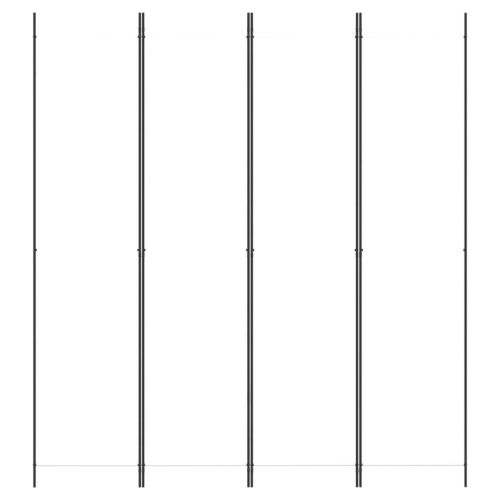 Параван за стая, 4 панела, бял, 200x220 см, текстил