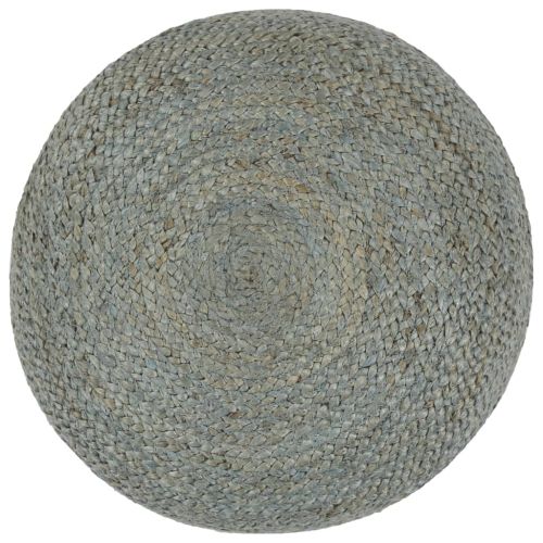 Ръчно изработен пуф, маслинено зелено, 45x30 см, юта