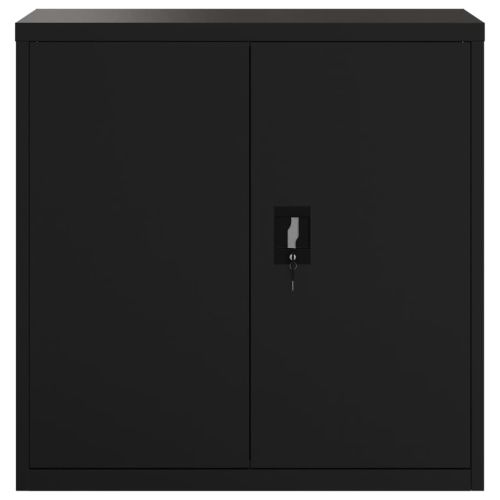Шкаф за папки черен 90x40x90 см стомана