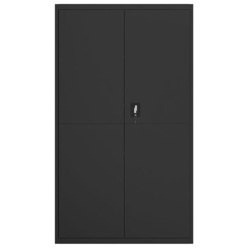 Шкаф за папки черен 105x40x180 см стомана