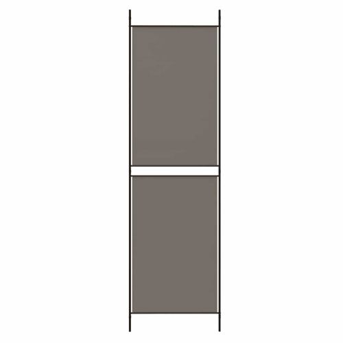 Параван за стая, 5 панела, антрацит, 250x180 cм, текстил