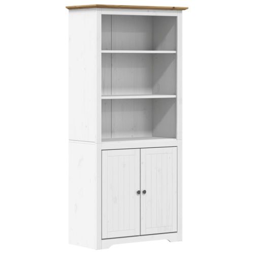 Етажерка за книги BODO бяло и кафяво 82x40x173 см бор масив
