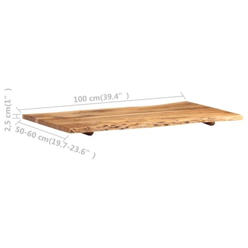 Плот за маса, акациево дърво масив, 100x(50-60)x2,5 cм