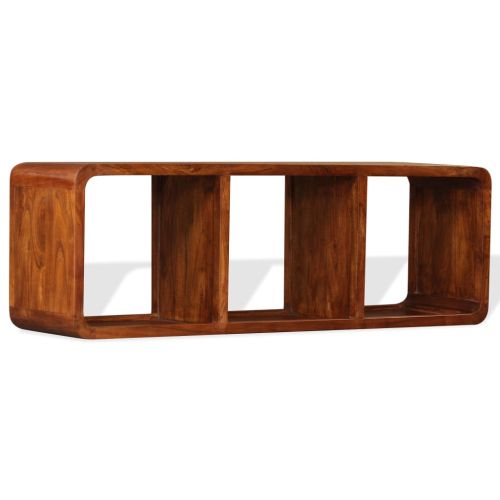 ТВ шкаф масивно дърво с меден финиш 120x30x40 см