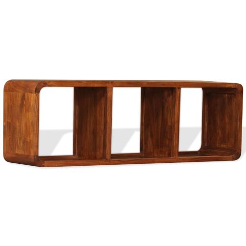 ТВ шкаф масивно дърво с меден финиш 120x30x40 см