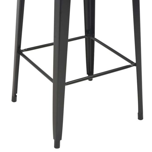 Бар маса, черна, 60x60x108 см, борово дърво масив, стомана