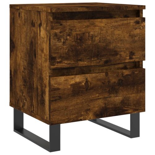 Нощно шкафче опушен дъб 40x35x50 см инженерно дърво