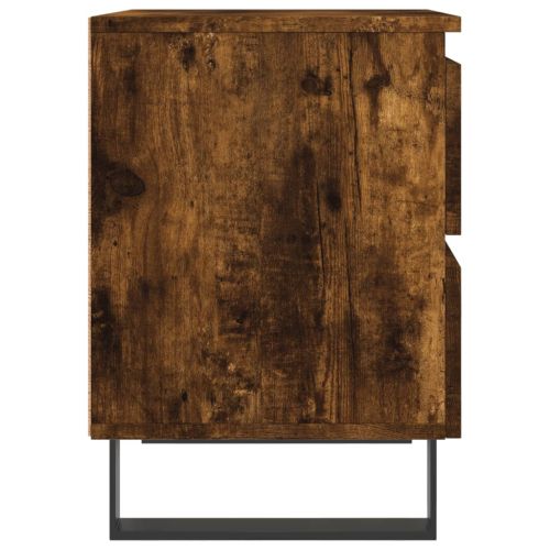 Нощно шкафче опушен дъб 40x35x50 см инженерно дърво