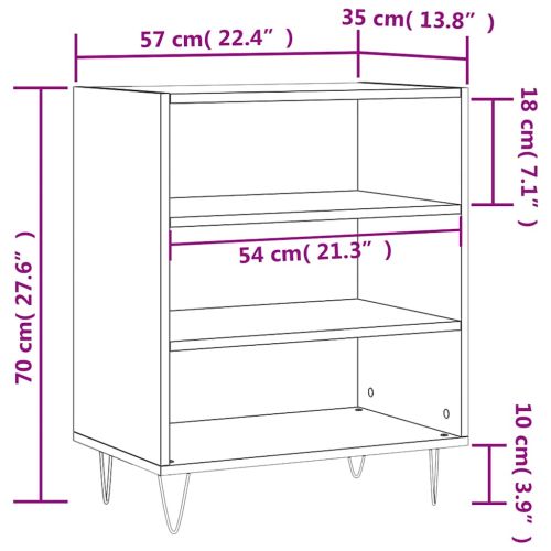 Бюфет черен 57x35x70 см инженерно дърво