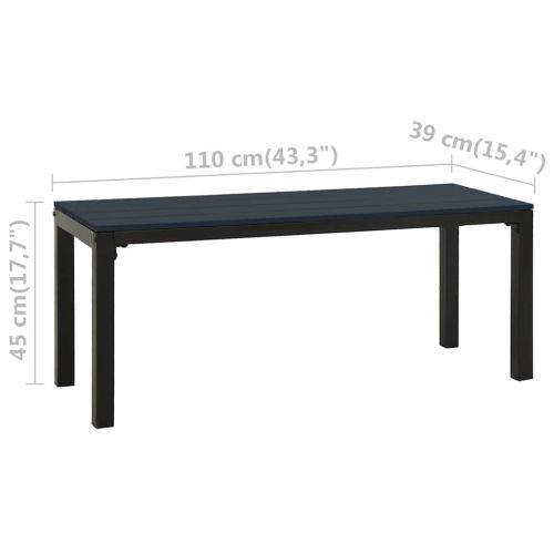 Градинска пейка, 110 см, стомана и WPC, черна