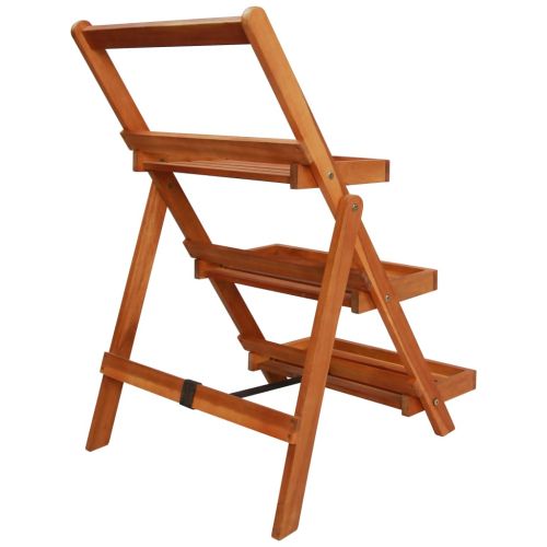 3-етажен цветарник, 50x63x80 см, акациево дърво масив
