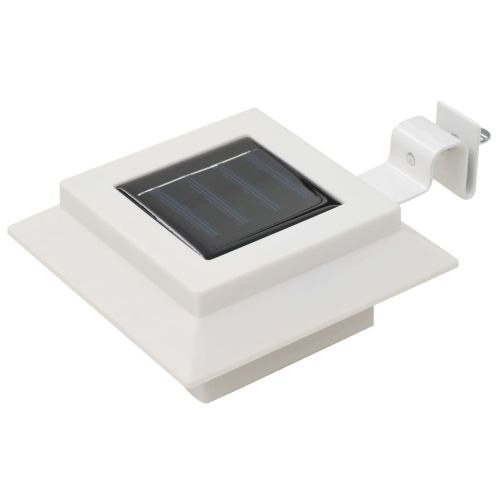 Градински соларни лампи, 6 бр, LED, квадратни, 12 см, бели