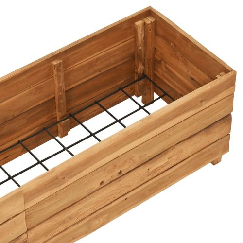 Повдигната леха 150x40x38 см рециклирано тиково дърво и стомана