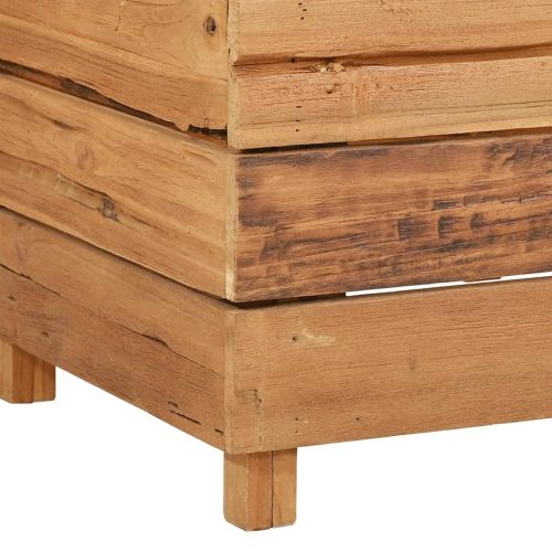 Повдигната леха 150x40x38 см рециклирано тиково дърво и стомана