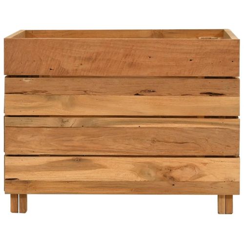 Повдигната леха 50x40x38 см рециклирано тиково дърво и стомана