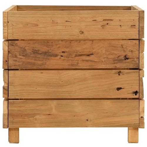 Повдигната леха 50x40x38 см рециклирано тиково дърво и стомана