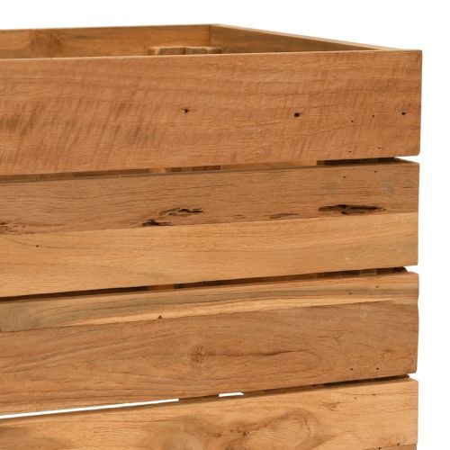 Повдигната леха 50x40x38 см рециклирано тиково дърво и стомана