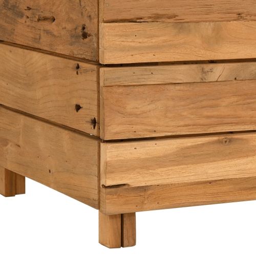 Повдигната леха 50x40x38 см рециклирано тиково дърво и стомана