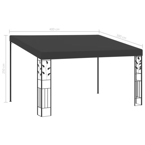Шатра за стенен монтаж, 4x3x2,5 м, антрацит