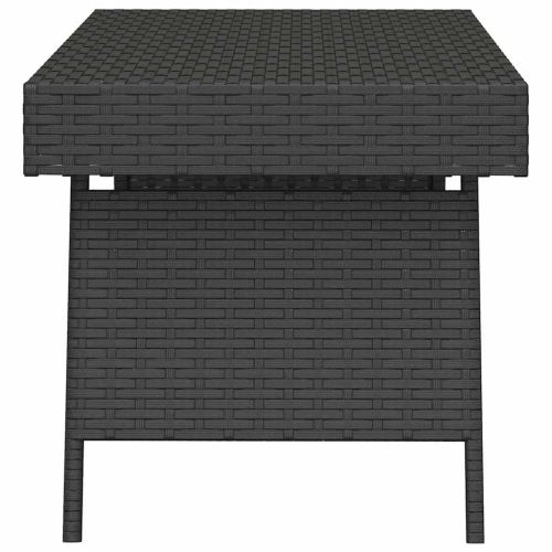 Сгъваема помощна маса черна 60x40x38 см полиратан