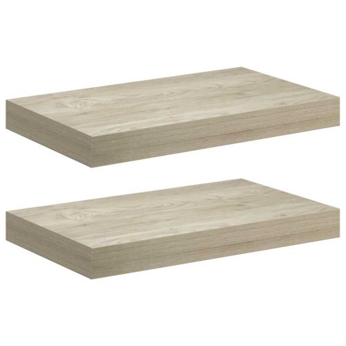 Окачени стенни рафтове, 2 бр, дъб, 40x23,5x3,8 см, МДФ