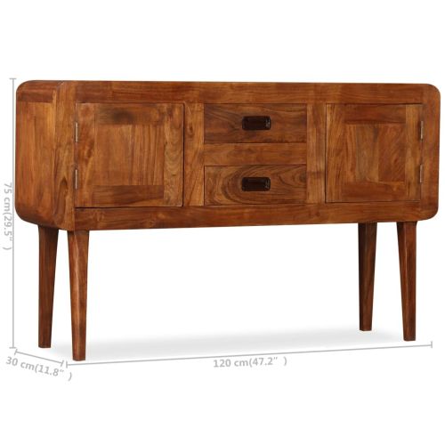 Бюфет масивно дърво с меден финиш 120x30x75 см